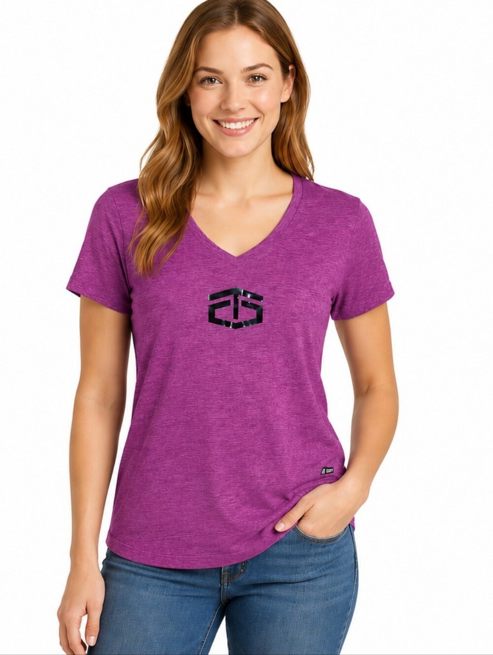 Tapout WW Women's Heather Purple Performance V-Neck Workout Tee Size Medium